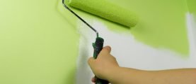 Покрытие стен водоэмульсионной краской с помощью малярного валика