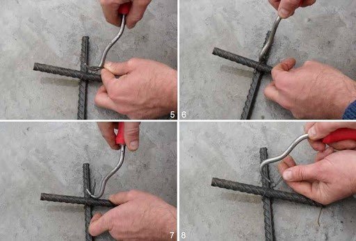 Каким способом можно зафиксировать арматуру и как сделать простой узел, чтобы связать ее
